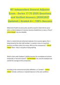 NY Independent General Adjuster  Exam - Series 17-70 2026 Questions  and Verified Answers &lpar;2026&sol;2027  Updated&rpar; &vert; Graded A&plus; &vert; 100&percnt; Success