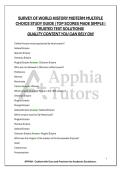 SURVEY OF WORLD HISTORY MIDTERM MULTIPLE CHOICE STUDY GUIDE &vert; TOP SCORES MADE SIMPLE &vert; TRUSTED TEST SOLUTIONS&excl; QUALITY CONTENT YOU CAN RELY ON&excl;