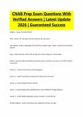 CNAB Prep Exam Questions With Verified Answers &vert; Latest Update 2026 &vert; Guaranteed Success