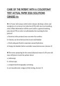 CARE OF THE PATIENT WITH A COLOSTOMY TEST ACTUAL PAPER 2026 SOLUTIONS GRADED A&plus;