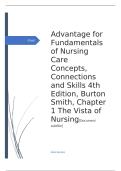  Advantage for Fundamentals of Nursing Care Concepts&comma; Connections and Skills 4th Edition&comma; &comma; Chapter 1 The Vista of Nursing