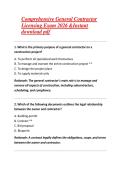 Comprehensive General Contractor  Licensing Exam 2026 &Instant  download pdf 