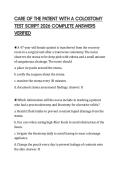 CARE OF THE PATIENT WITH A COLOSTOMY TEST SCRIPT 2026 COMPLETE ANSWERS VERIFIED