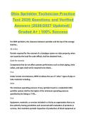 Ohio Sprinkler Technician Practice  Test 2026 Questions and Verified  Answers &lpar;2026&sol;2027 Updated&rpar; &vert;  Graded A&plus; &vert; 100&percnt; Success