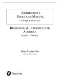 INSTRUCTOR&rsquo;S SOLUTIONS MANUAL &mdash; Beginning & Intermediate Algebra&comma; 7th Edition &mdash; Elayn Martin-Gay &mdash; ISBN 9780137644520