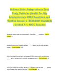 Indiana State Jurisprudence Test  Study Guide for Health Facility  Administrators 2026 Questions and  Verified Answers &lpar;2026&sol;2027 Updated&rpar;  &vert; Graded A&plus; &vert; 100&percnt; Success