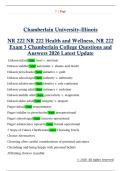 NR 222 NR 222 Health and Wellness&comma; NR 222  Exam 3 Chamberlain College Questions and  Answers 2026 Latest Update 