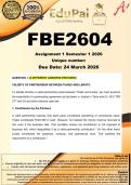 FBE2604 Assignment 1 &lpar;COMPLETE ANSWERS&rpar; Semester 1 2026 - DUE 26 March 2026