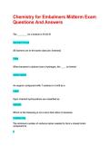 Chemistry for Embalmers Midterm Exam Questions And Answers