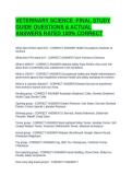VETERINARY SCIENCE -FINAL STUDY GUIDE QUESTIONS & ACTUAL ANSWERS RATED 100&percnt; CORRECT