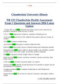 NR 222 Chamberlain Health Assessment  Exam 1 Questions and Answers 2026 Latest  Update 