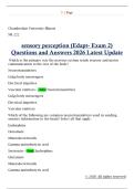 NR 222  sensory perception &lpar;Edapt- Exam 2&rpar;  Questions and Answers 2026 Latest Update 