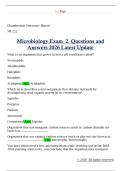 NR 222  Microbiology Exam  2  Questions and  Answers 2026 Latest Update 