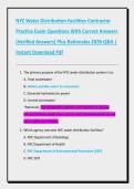 NYC Water Distribution Facilities Contractor  Practice Exam Questions With Correct Answers  &lpar;Verified Answers&rpar; Plus Rationales 2026 Q&A &vert;  Instant Download Pdf