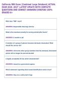 California RBS Exam &lpar;Combined Large Databank&rpar; ACTUAL  EXAM 2026 -2027 LATEST UPDATE WITH COMPLETE  QUESTIONS AND CORRECT ANSWERSVERIFIED 100&percnt;  GRADED A&plus; 