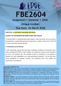 FBE2604 Assignment 1 &lpar;ANSWERS&rpar; Semester 1 2026 - DISTINCTION GUARANTEED