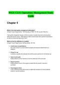 WGU C215&colon; Operations Management Study Guide with Complete Solutions &vert;Accurate&vert;Verified