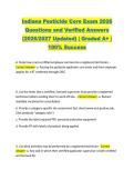 Indiana Pesticide Core Exam 2026  Questions and Verified Answers  &lpar;2026&sol;2027 Updated&rpar; &vert; Graded A&plus; &vert;  100&percnt; Success 