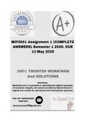 MIP2601 Assignment 1 &lpar;COMPLETE ANSWERS&rpar; Semester 1 2026- DUE 13 May 2026&semi; 100&percnt; Correct solutions and explanations&period; 