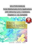 Finite Mathematics & Its Applications 13th Edition &ndash; Complete Solution Manual Chapters 1&ndash;12 by Larry J&period; Goldstein