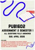 PUB1602 Assignment 2 Semester 1 Memo &vert; Due April 2026