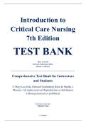 Complete Test Bank - Introduction to Critical Care Nursing&comma; 7th Edition &ndash; Mary Lou Sole&comma; Deborah Klein&comma; Marthe Moseley &ndash; ISBN 9780323377034 &lpar;All Chapters 1&ndash;21&rpar;