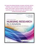 TEST BANK FOR NURSING RESEARCH IN CANADA&colon; METHODS&comma; CRITICAL APPRAISAL&comma; AND UTILIZATION 4TH EDITION BY GERI LOBIONDO-WOOD&comma; JUDITH HABER&comma; CHERYLYN CAMERON&comma; MINA SINGH ALL 20 CHAPTERS COVERED&vert; COMPLETE GUIDE 100&percnt; VERIFIED&vert; LATEST EDITION WITH REVISED ANSWERS