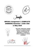 MIP2601 Assignment 1 &lpar;COMPLETE ANSWERS&rpar; Semester 1 2026- DUE 13 May 2026&semi; 100&percnt; Correct solutions and explanations&period; 