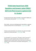TEXAS State Board Exam 2026  Questions and Answers Latest &lpar;2026 &sol;  2027&rpar; &lpar;Verified Answers&rpar; Updated And  A&plus; Graded 