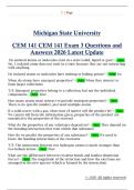 CEM 141 CEM 141 Exam 3 Questions and  Answers 2026 Latest Update 