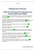 CEM 141 Chem Exam Pt 3 Questions and  Answers 2026 Latest Update
