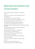 Black Seal Test Questions And  Correct Answers