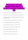 WCU PHYS 261 Final Exam Questions With 100&percnt; Correct Answers &vert; Latest 2026 &vert; Guaranteed Pass