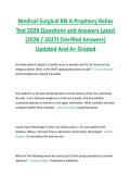 Medical-Surgical RN A Prophecy Relias  Test 2026 Questions and Answers Latest  &lpar;2026 &sol; 2027&rpar; &lpar;Verified Answers&rpar;  Updated And A&plus; Graded 