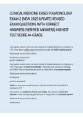 Clinical Medicine Cases Pulmonology Exam 2 &ndash; New 2025 Revised Update