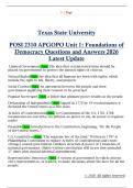 POSI 2310 APGOPO Unit 1&colon; Foundations of  Democracy Questions and Answers 2026  Latest Update 