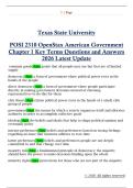 POSI 2310 OpenStax American Government  Chapter 1 Key Terms Questions and Answers  2026 Latest Update