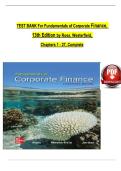 Unified Assessment Resource for Corporate Finance Texts&colon; Ross and Westerfield&comma; 13th Edition