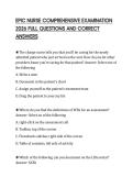 EPIC NURSE COMPREHENSIVE EXAMINATION 2026 FULL QUESTIONS AND CORRECT ANSWERS