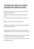 EPIC NURSE FINAL PAPER 2026 COMPLETE QUESTIONS WITH VERIFIED SOLUTIONS