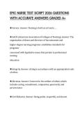 EPIC NURSE TEST SCRIPT 2026 QUESTIONS WITH ACCURATE ANSWERS GRADED A&plus;