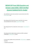 NRCME DOT Exam 2026 Questions and  Answers Latest &lpar;2026 &sol; 2027&rpar; &lpar;Verified  Answers&rpar; Updated And A&plus; Graded