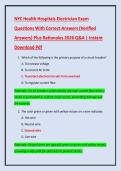 NYC Health Hospitals Electrician Exam  Questions With Correct Answers &lpar;Verified  Answers&rpar; Plus Rationales 2026 Q&A &vert; Instant  Download Pdf 
