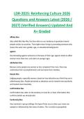 LDR-202S&colon; Reinforcing Culture 2026  Questions and Answers Latest &lpar;2026 &sol;  2027&rpar; &lpar;Verified Answers&rpar; Updated And  A&plus; Graded
