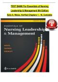 TEST BANK for Essentials of Nursing Leadership & Management 8th Edition Sally A&period; Weiss and Tappen All Chapters 1-16