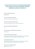 Alpha Phi Alpha Actual Exam &ndash; 2026&sol;2027 with 200 Questions and Correct Detailed Verified A&plus; Graded Answers