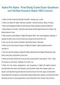 Alpha Phi Alpha Final Study Cards &ndash; 2026&sol;2027 Exam Questions with Verified 100&percnt; Correct Answers