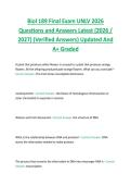 Biol 189 Final Exam UNLV 2026  Questions and Answers Latest &lpar;2026 &sol;  2027&rpar; &lpar;Verified Answers&rpar; Updated And  A&plus; Graded