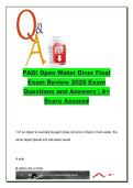 PADI Open Water Diver &lpar;OWD&rpar; &ndash; Final Exam Review 2026 &vert; 56 Questions with Answers &vert; Scuba Safety&comma; Dive Tables&comma; Buoyancy