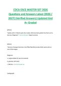 CDCA OSCE MASTER SET 2026  Questions and Answers Latest &lpar;2026 &sol;  2027&rpar; &lpar;Verified Answers&rpar; Updated And  A&plus; Graded